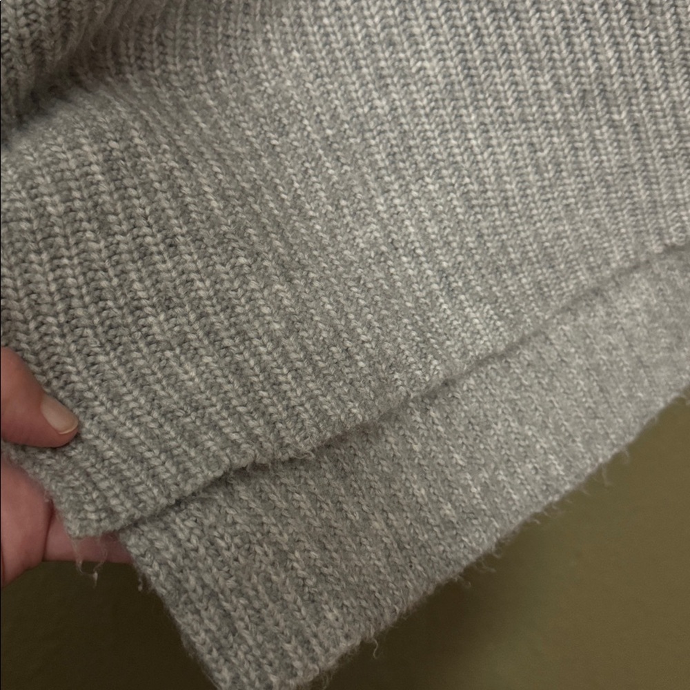 MICHAEL KORS PEARL HEATHER GREY COLOR BLOCK MOCK TURTLENECK SWEATER - Picture 4 of 11